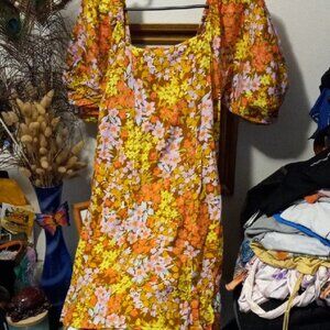 Floral Puff Sleeve Dress